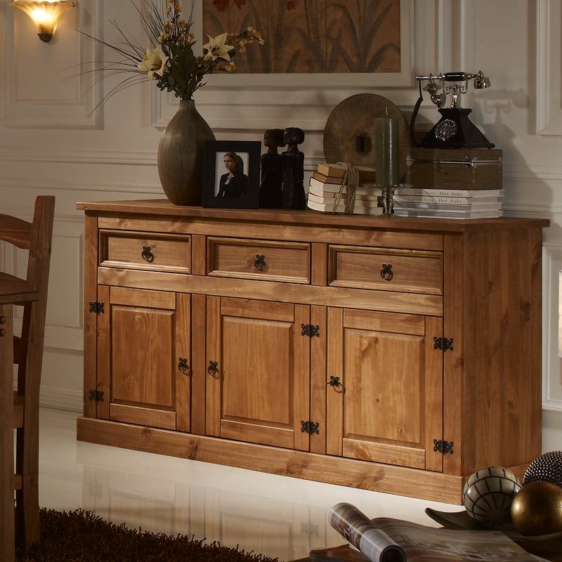 Aparador rústico de comedor tres puertas nogal Veracruz