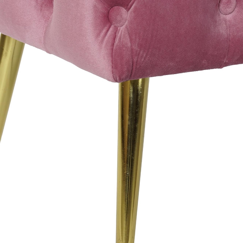 Banqueta pie de cama metal tapizada terciopelo Wine - Imagen 2