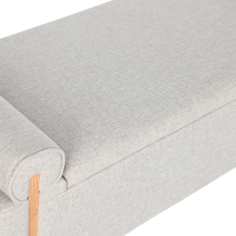 Banqueta pie de cama tapizada poliester Hevea - Imagen 3