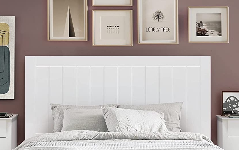 Cabecero de plafón colgante lacado blanco para cama de matrimonio Mediterráneo