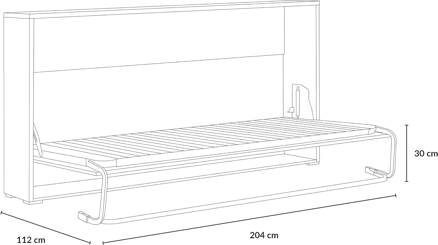 Cama Abatible Horizontal Plegable de Pared 90x190 - Imagen 4