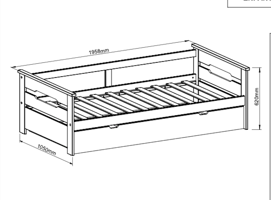 Cama Blanca Nido con cama elevable Elisa 90x190cm/90x180 cm - Imagen 4
