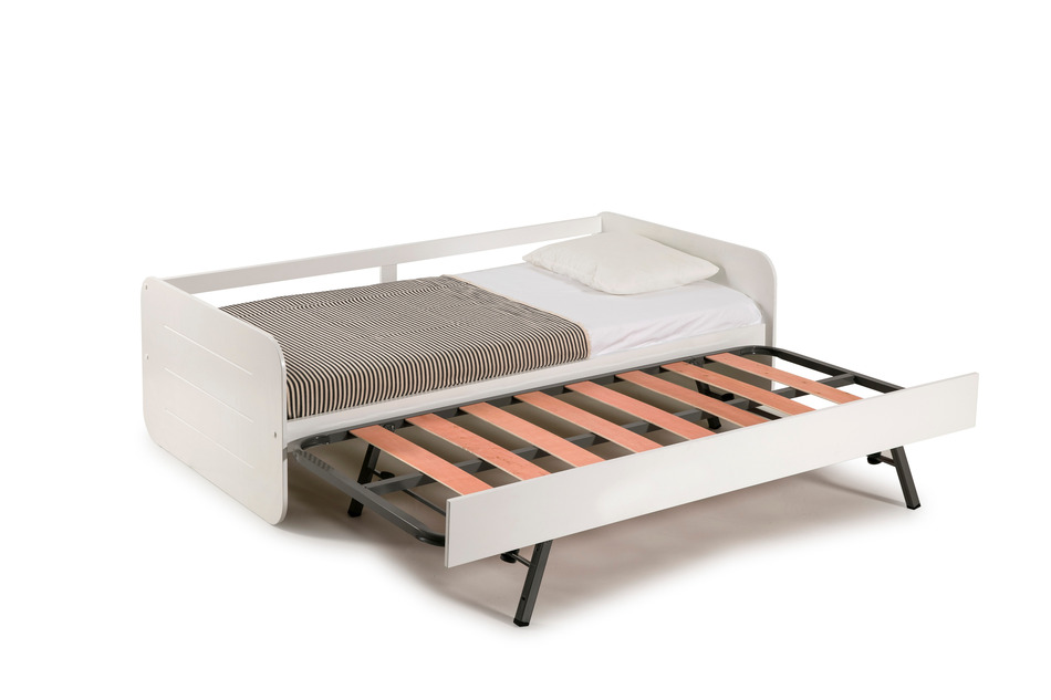 Cama Blanca Nido con somier de arrastre elevable Redonda - Imagen 2