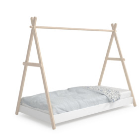 Cama Infantil Montessori Casita Trufa 90x200 Cera Blanca