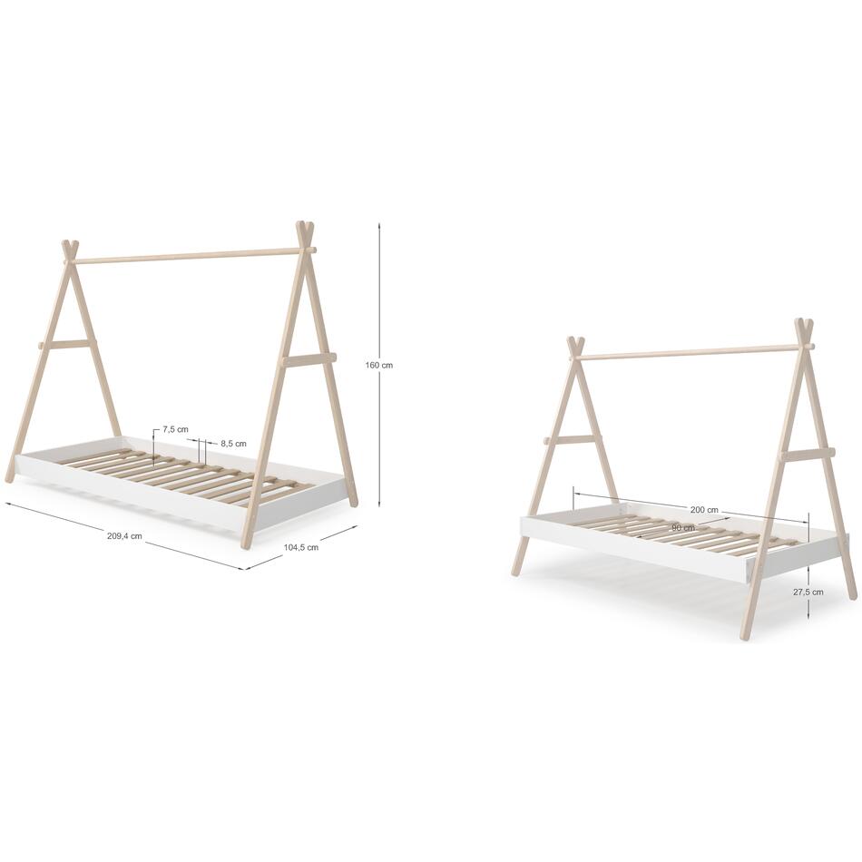 Cama Infantil Montessori Casita Trufa 90x200 Cera Blanca - Imagen 7