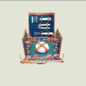 Cesta de picnic mimbre con set cuatro cubiertos