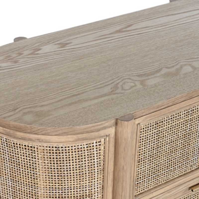 Comoda tres cajones Rubberwood Ratán Natural - Imagen 2