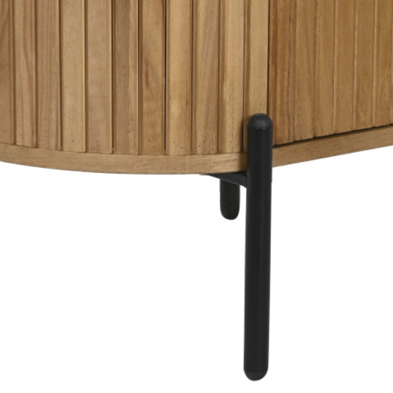 Comoda tres cajones paulownia metal Natural - Imagen 3