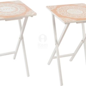 Conjunto de mesita auxiliar madera Modelo Mandala