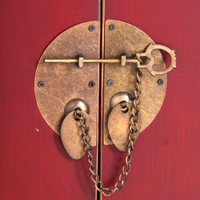 MUEBLE 8 CAJONES ROJO MADERA 130 X 24 X 50,50 CM - Imagen 2