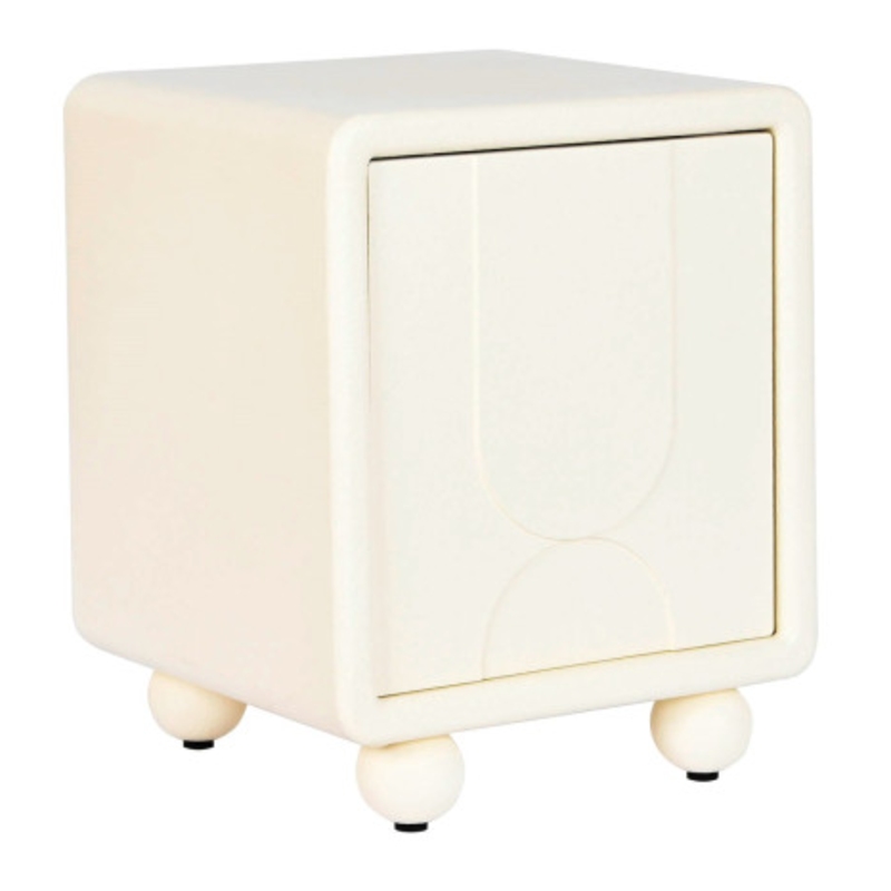 Mesita de noche MDF puerta blanco 3D