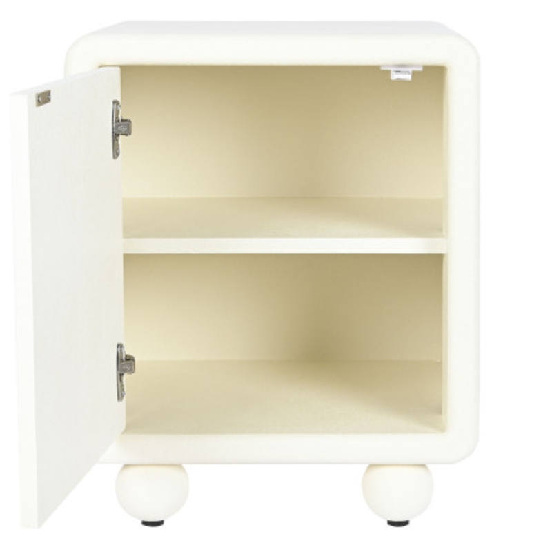 Mesita de noche MDF puerta blanco 3D - Imagen 3