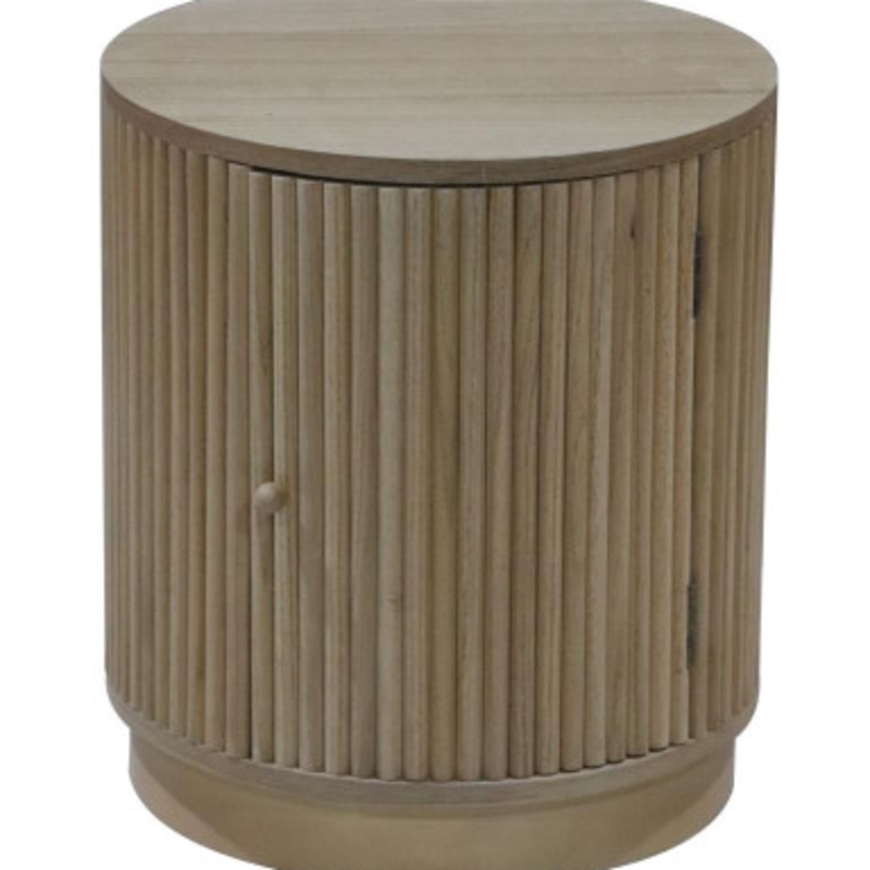 Mesita de noche Paulownia puerta