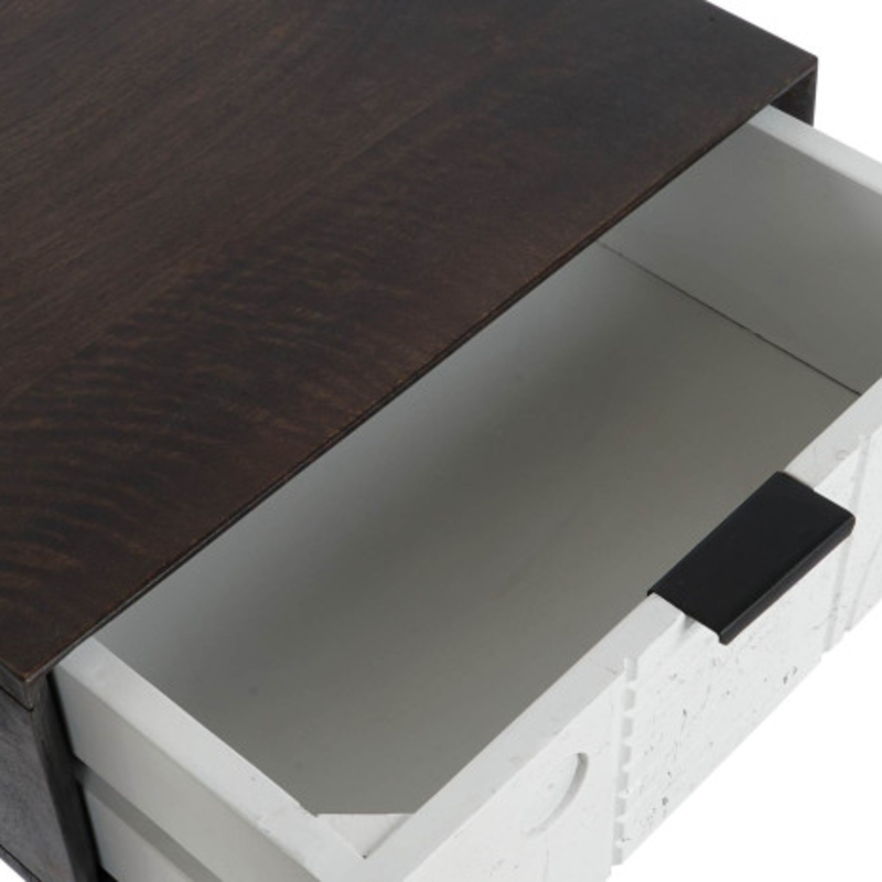 Mesita de noche mango metal wengue - Imagen 4