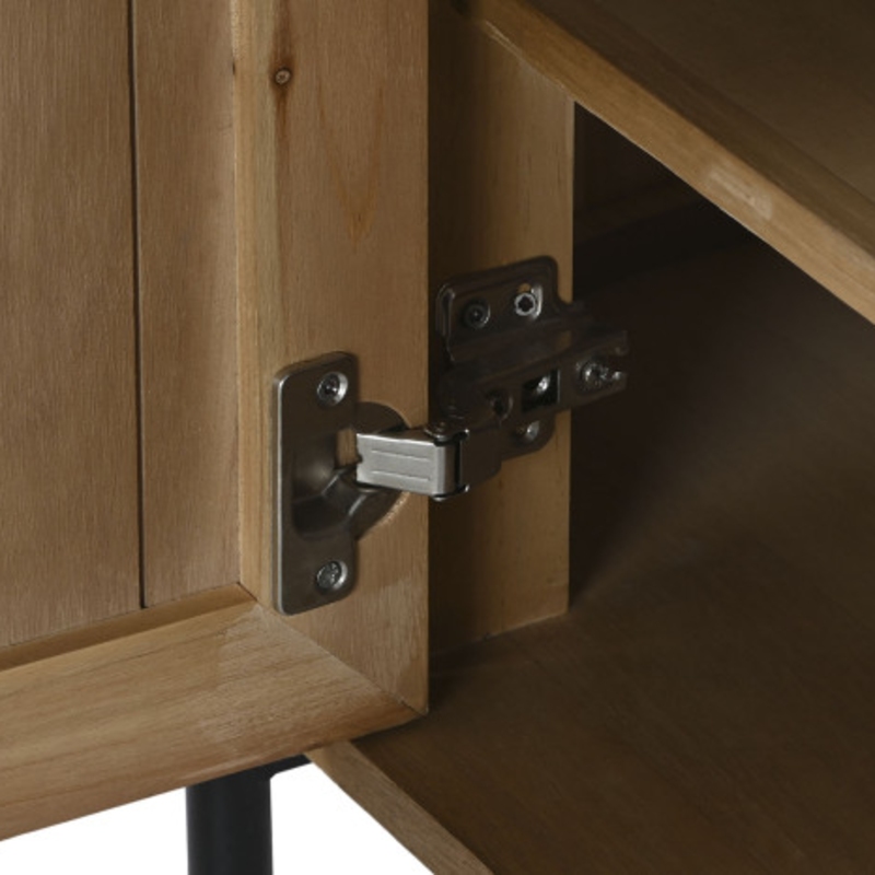 Mesita de noche paulownia metal - Imagen 2