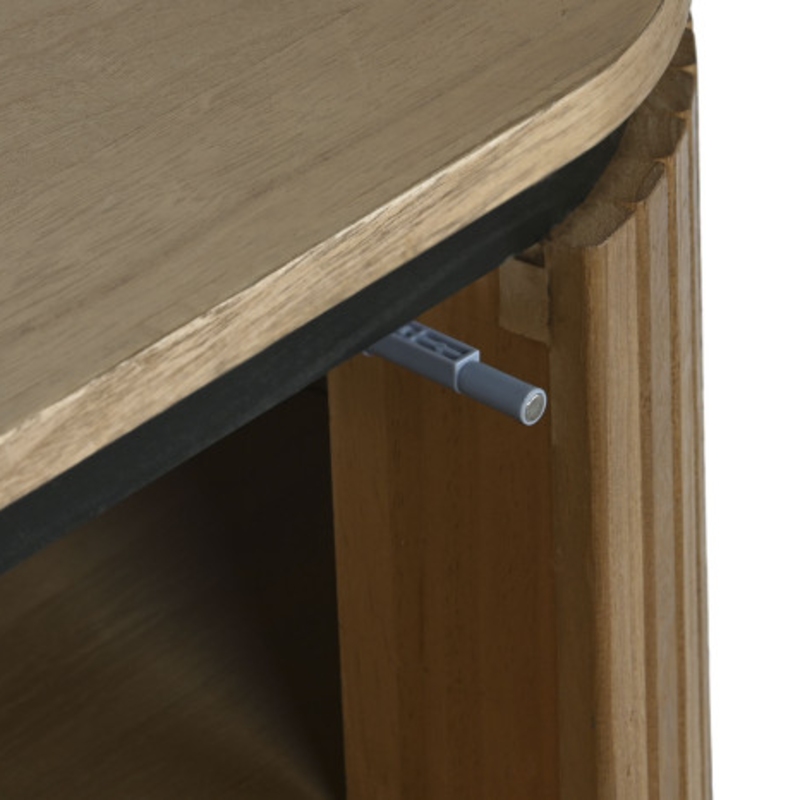 Mesita de noche paulownia metal - Imagen 3