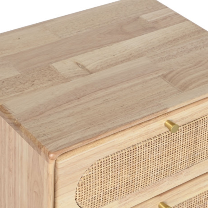 Sinfonier cuatro cajones Rubberwood Ratán