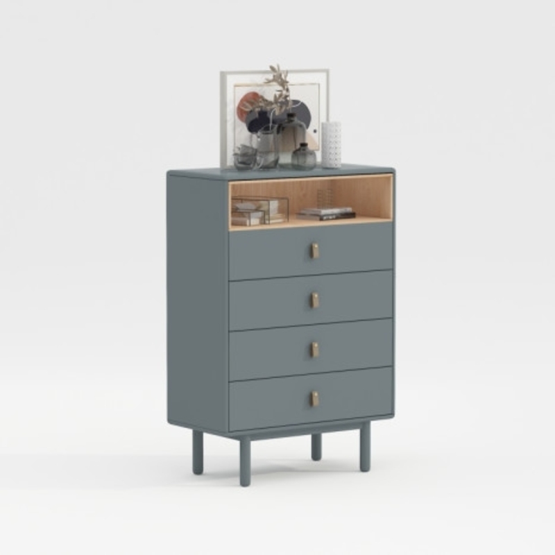 Sinfonier cinco cajones MDF pu azul