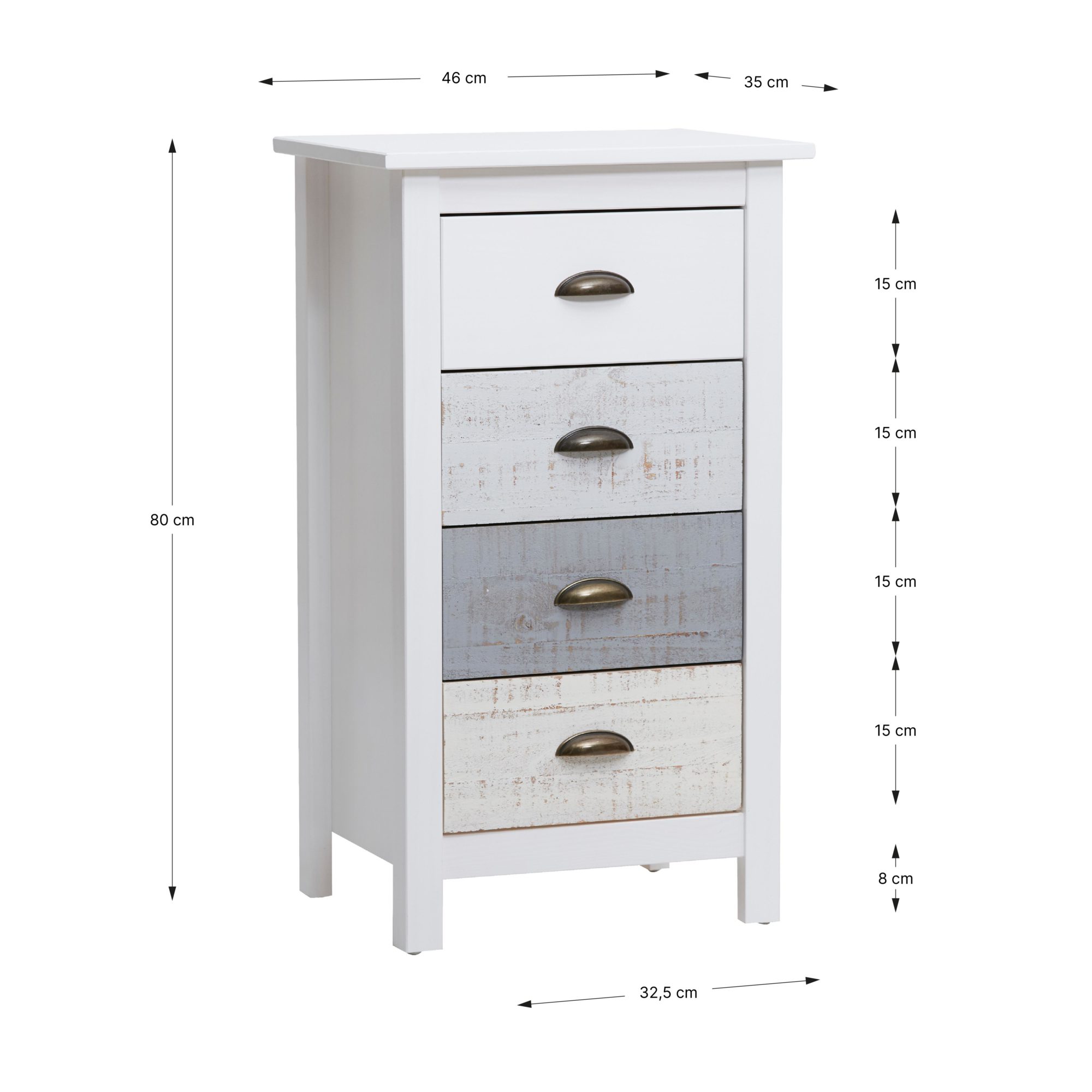 Sinfonier cuatro cajones blanco y multicolor Blue Times - Imagen 4