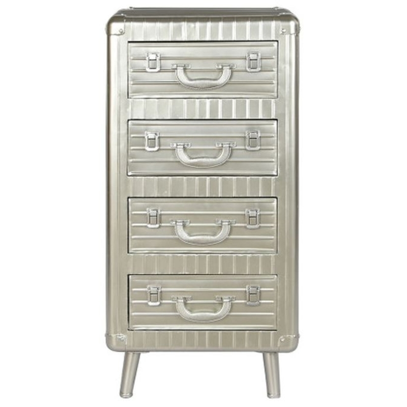 Sinfonier metálico cuatro cajones plateado