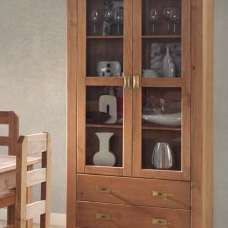 Vitrina salón comedor rústica acabado en cera nogal Jalisco