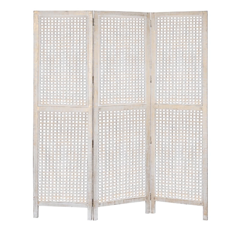 Biombo mango y mdf decape blanco Modelo Cuadrado